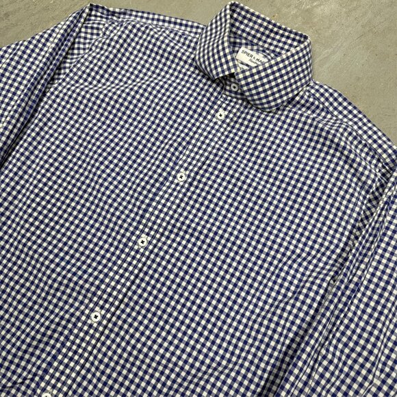 Spier & Mackay Dress Shirt Handmade Contemporary Check Cotton 15.5 Medium - Picture 2 of 10